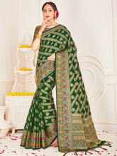 Green Banarasi Art Silk Woven Saree